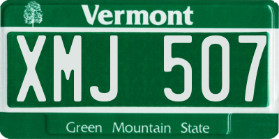 VT license plate XMJ507