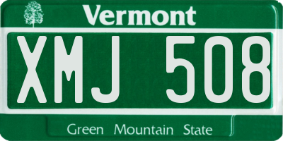 VT license plate XMJ508