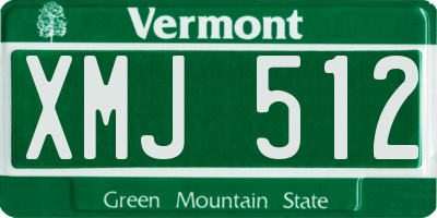 VT license plate XMJ512