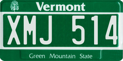 VT license plate XMJ514