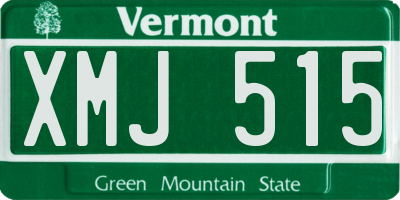 VT license plate XMJ515