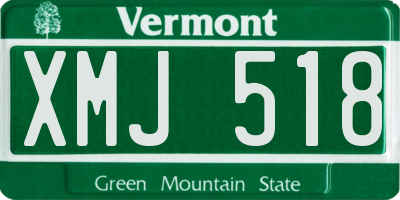 VT license plate XMJ518