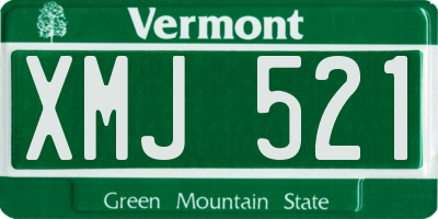 VT license plate XMJ521