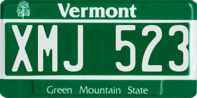 VT license plate XMJ523
