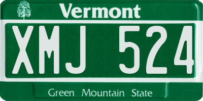 VT license plate XMJ524