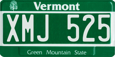 VT license plate XMJ525