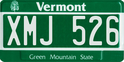VT license plate XMJ526