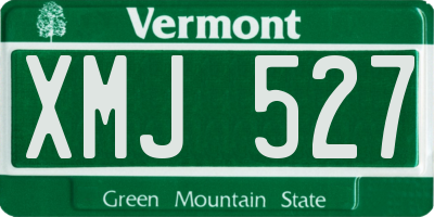 VT license plate XMJ527