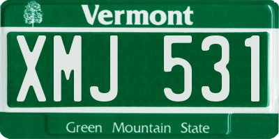 VT license plate XMJ531