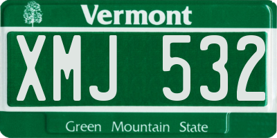 VT license plate XMJ532