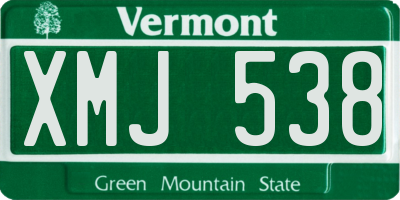 VT license plate XMJ538