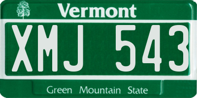 VT license plate XMJ543