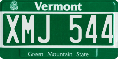 VT license plate XMJ544