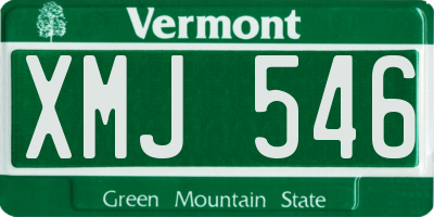 VT license plate XMJ546