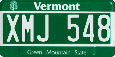 VT license plate XMJ548