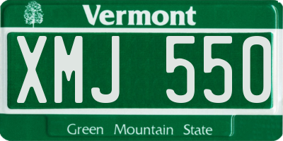 VT license plate XMJ550