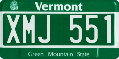 VT license plate XMJ551