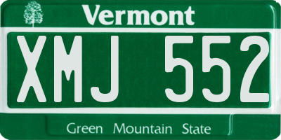 VT license plate XMJ552