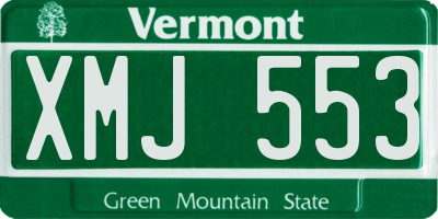 VT license plate XMJ553