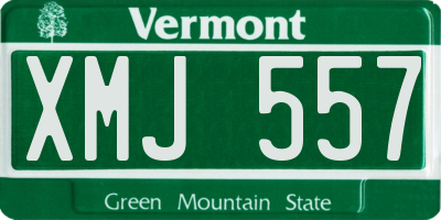 VT license plate XMJ557