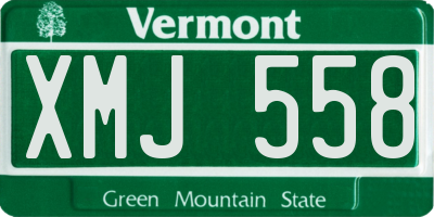VT license plate XMJ558