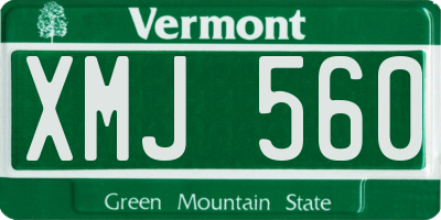 VT license plate XMJ560