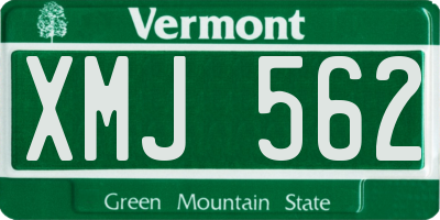 VT license plate XMJ562