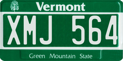 VT license plate XMJ564