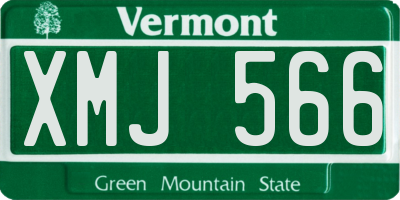 VT license plate XMJ566