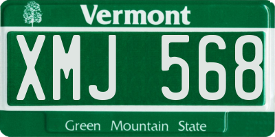 VT license plate XMJ568