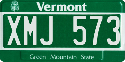 VT license plate XMJ573