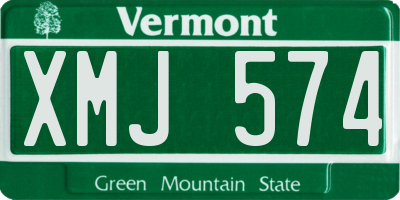 VT license plate XMJ574