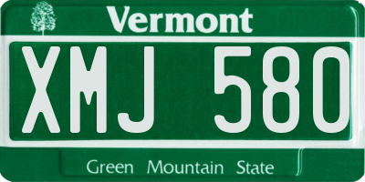 VT license plate XMJ580
