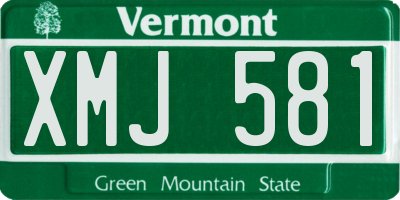 VT license plate XMJ581