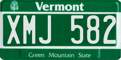 VT license plate XMJ582
