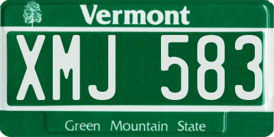 VT license plate XMJ583