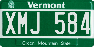 VT license plate XMJ584