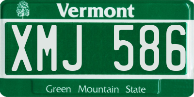 VT license plate XMJ586