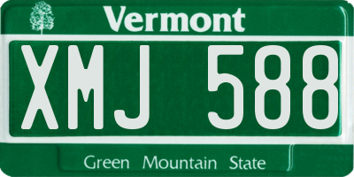 VT license plate XMJ588