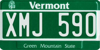 VT license plate XMJ590