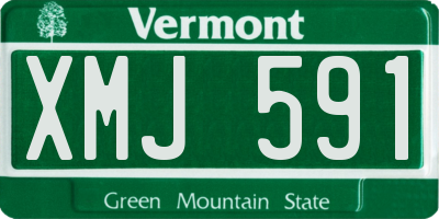 VT license plate XMJ591