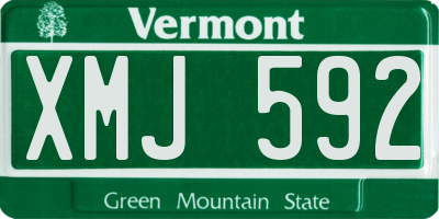 VT license plate XMJ592