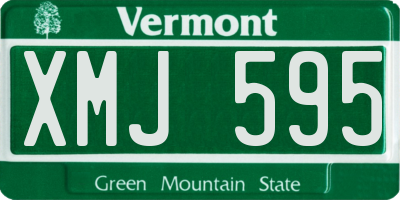 VT license plate XMJ595