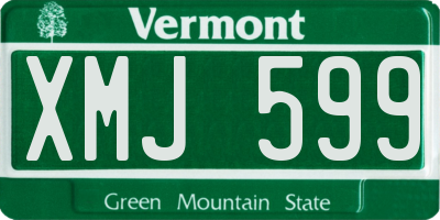 VT license plate XMJ599