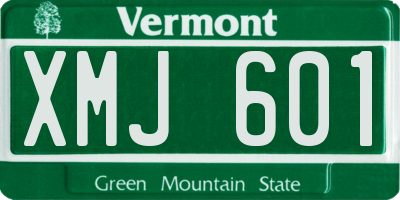 VT license plate XMJ601