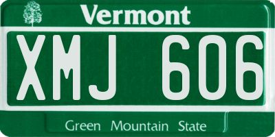 VT license plate XMJ606