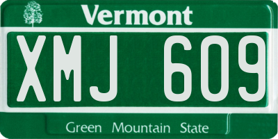 VT license plate XMJ609