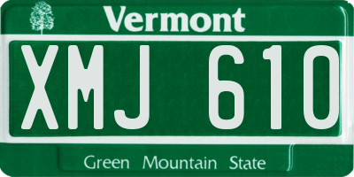 VT license plate XMJ610