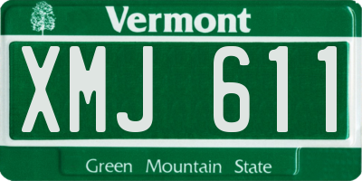 VT license plate XMJ611