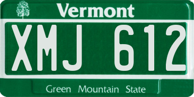 VT license plate XMJ612